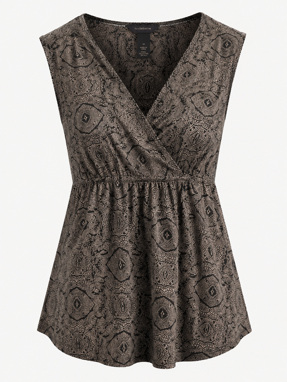 Liz Claiborne Sleeveless Cotton & Silk Blouse – Size 10
